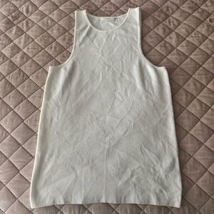 Anthropologie White Ribbed Scoop-Neck Tank